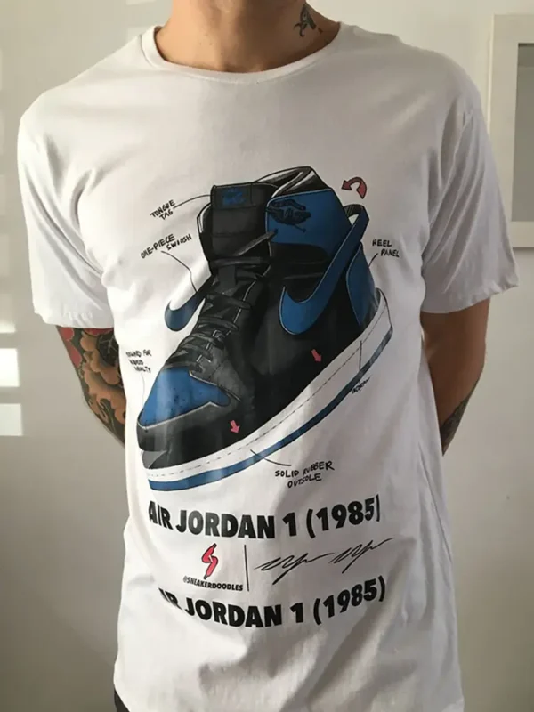remera blanca con estampa air jordan